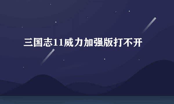 三国志11威力加强版打不开