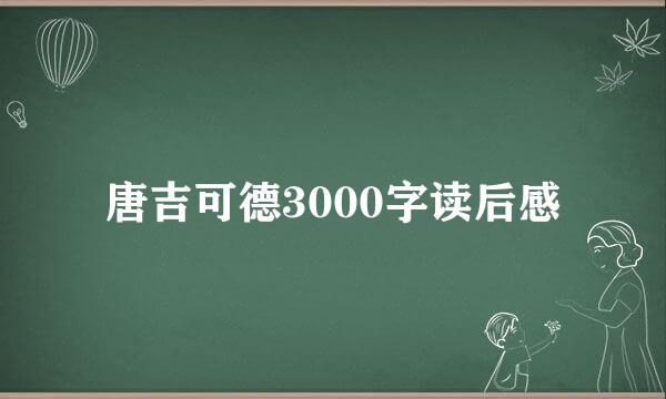 唐吉可德3000字读后感