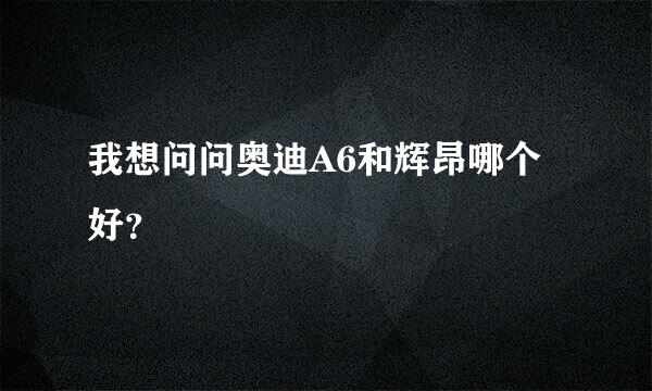 我想问问奥迪A6和辉昂哪个好？