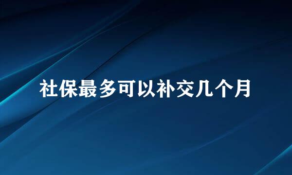 社保最多可以补交几个月