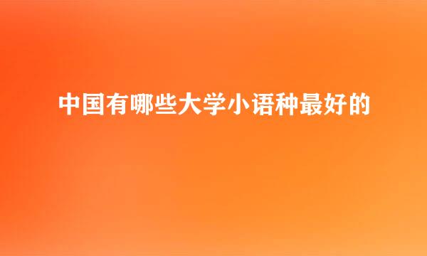 中国有哪些大学小语种最好的