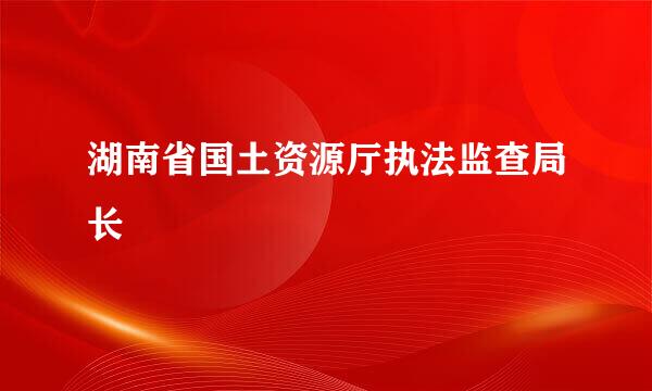 湖南省国土资源厅执法监查局长