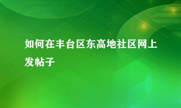 如何在丰台区东高地社区网上发帖子