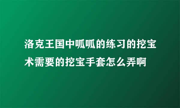 洛克王国中呱呱的练习的挖宝术需要的挖宝手套怎么弄啊