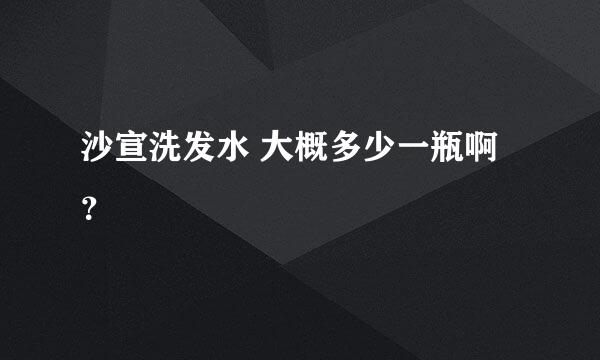 沙宣洗发水 大概多少一瓶啊？