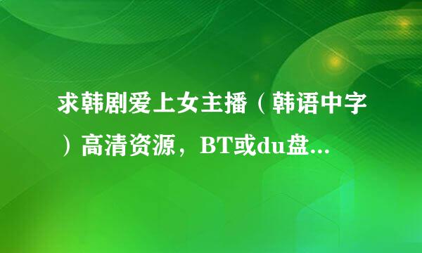 求韩剧爱上女主播（韩语中字）高清资源，BT或du盘都可以~感谢