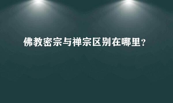 佛教密宗与禅宗区别在哪里？