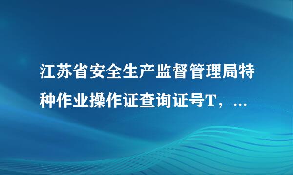 江苏省安全生产监督管理局特种作业操作证查询证号T，320924196901172172请问怎样查询