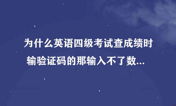 为什么英语四级考试查成绩时 输验证码的那输入不了数字呢？（一个叉号）