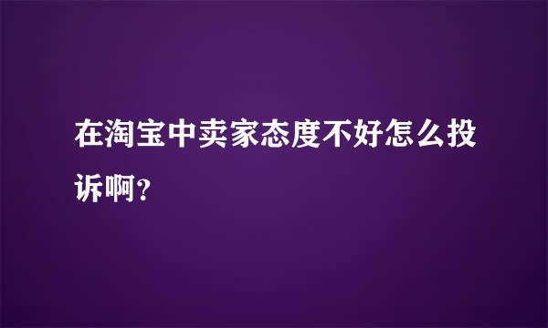 在淘宝中卖家态度不好怎么投诉啊？