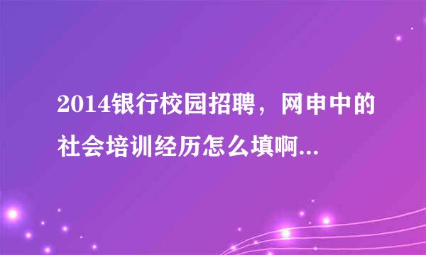 2014银行校园招聘，网申中的社会培训经历怎么填啊，好像大学四年没什么社会培训？空着好不好？