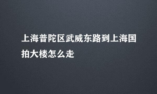 上海普陀区武威东路到上海国拍大楼怎么走