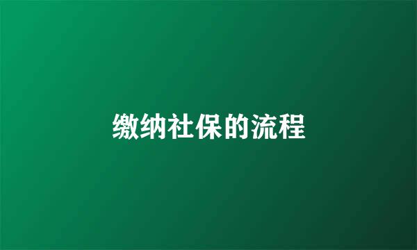 缴纳社保的流程