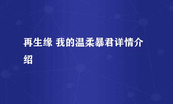 再生缘 我的温柔暴君详情介绍