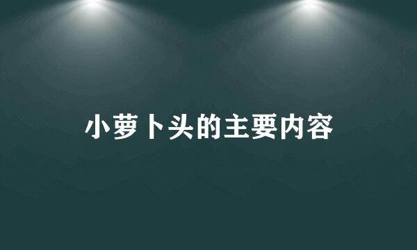 小萝卜头的主要内容