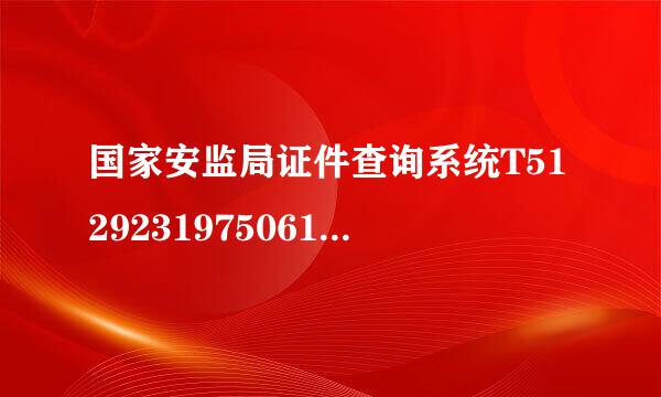 国家安监局证件查询系统T512923197506165011？