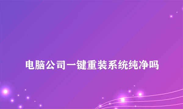 
电脑公司一键重装系统纯净吗
