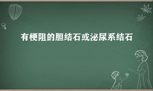 有梗阻的胆结石或泌尿系结石