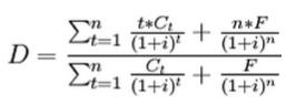 债券久期的计算公式