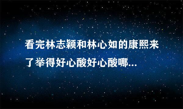 看完林志颖和林心如的康熙来了举得好心酸好心酸哪...