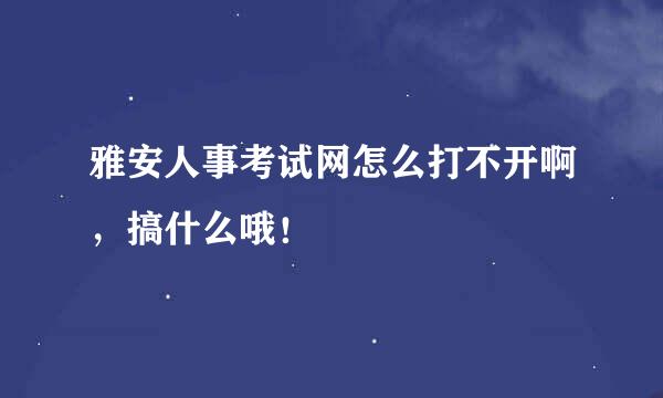 雅安人事考试网怎么打不开啊，搞什么哦！