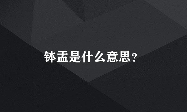 钵盂是什么意思？