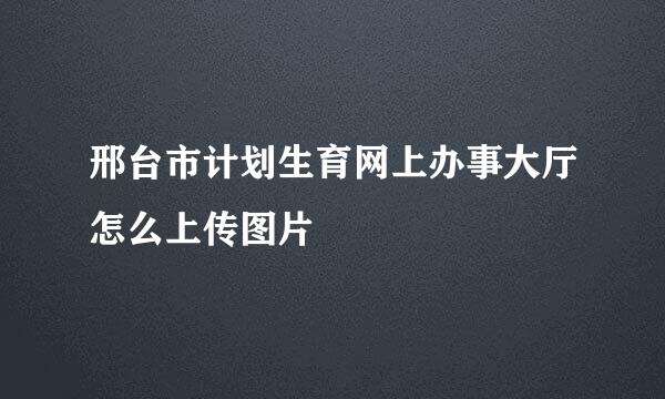 邢台市计划生育网上办事大厅怎么上传图片