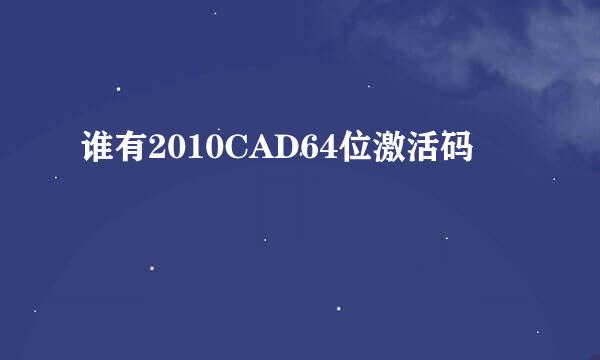 谁有2010CAD64位激活码