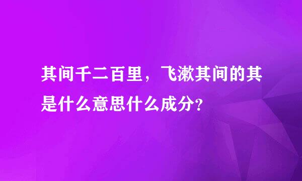 其间千二百里，飞漱其间的其是什么意思什么成分？