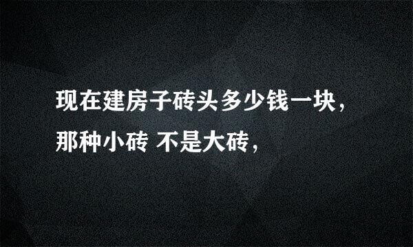 现在建房子砖头多少钱一块，那种小砖 不是大砖，