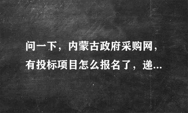 问一下，内蒙古政府采购网，有投标项目怎么报名了，递资料，谢谢