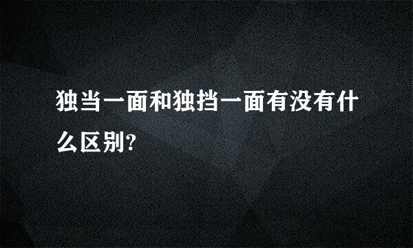 独当一面和独挡一面有没有什么区别?