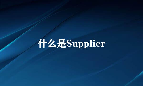 什么是Supplier