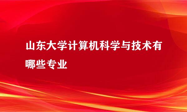 山东大学计算机科学与技术有哪些专业