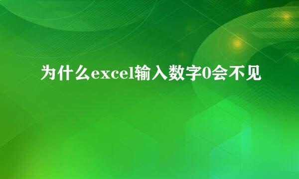 为什么excel输入数字0会不见