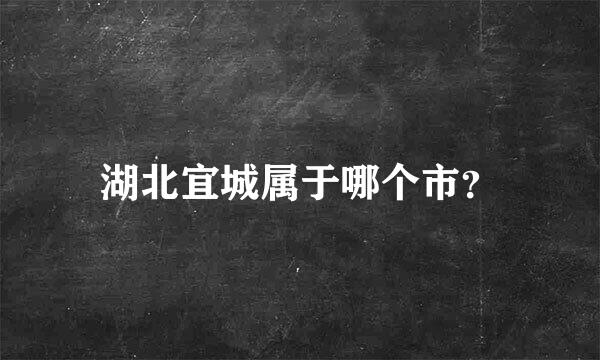 湖北宜城属于哪个市？