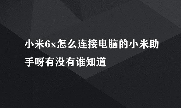 小米6x怎么连接电脑的小米助手呀有没有谁知道