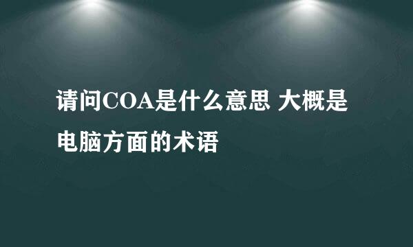 请问COA是什么意思 大概是电脑方面的术语