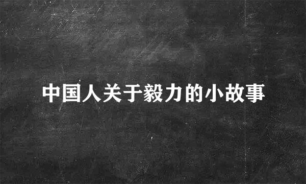 中国人关于毅力的小故事