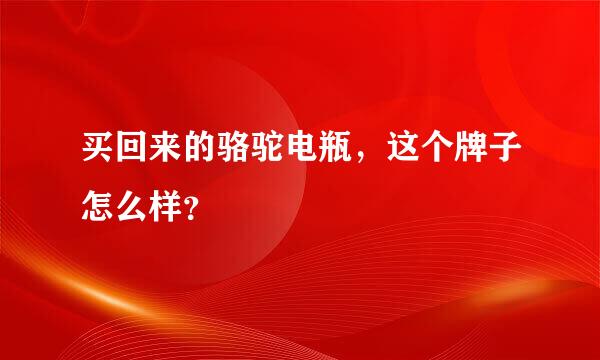 买回来的骆驼电瓶，这个牌子怎么样？