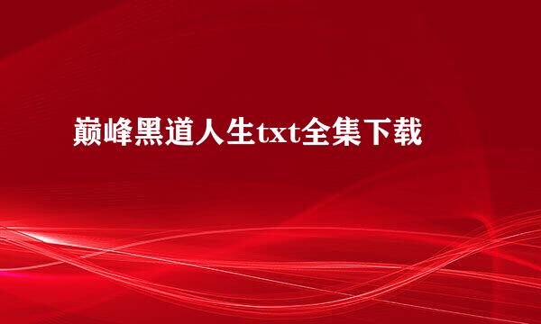 巅峰黑道人生txt全集下载