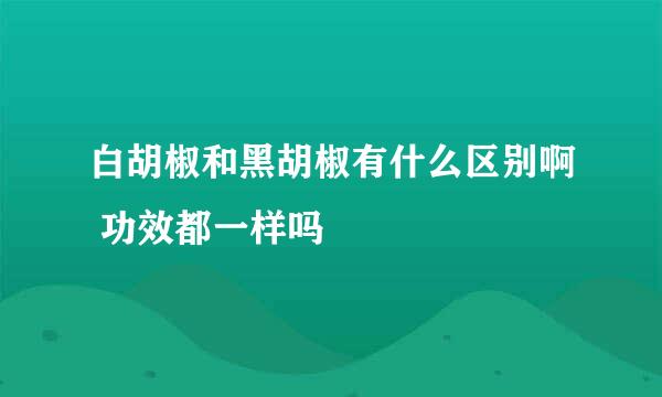 白胡椒和黑胡椒有什么区别啊 功效都一样吗