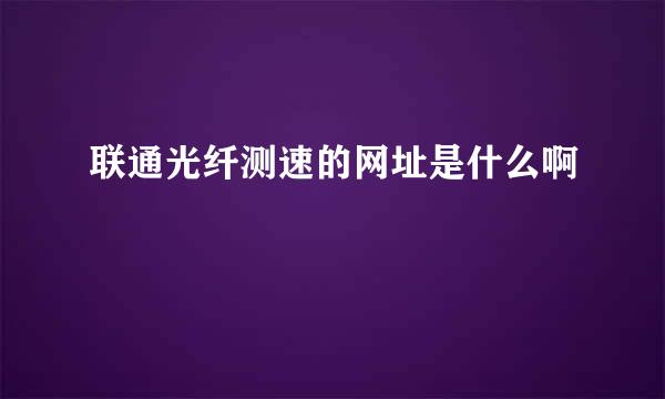 联通光纤测速的网址是什么啊