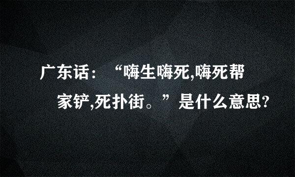 广东话：“嗨生嗨死,嗨死帮冚家铲,死扑街。”是什么意思?