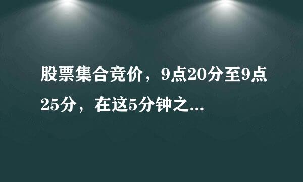 股票集合竞价，9点20分至9点25分，在这5分钟之内，机构挂大单可以撤单吗？