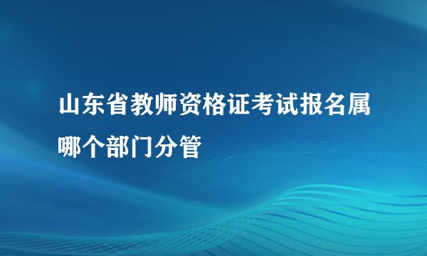 山东省教师资格证考试报名属哪个部门分管