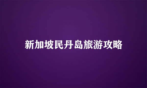 新加坡民丹岛旅游攻略