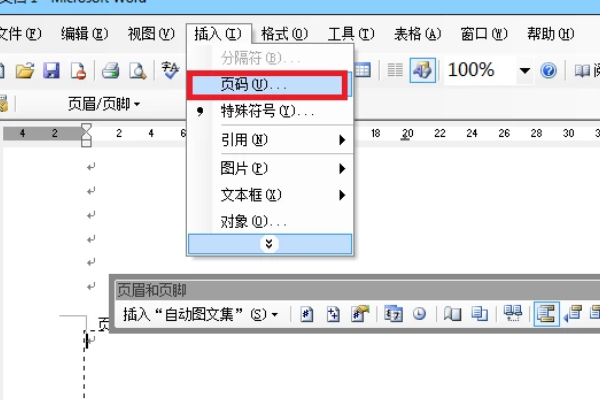 word2003中连续页码怎么设置