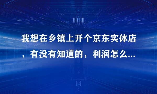 我想在乡镇上开个京东实体店，有没有知道的，利润怎么样，怎么提成，能干不？