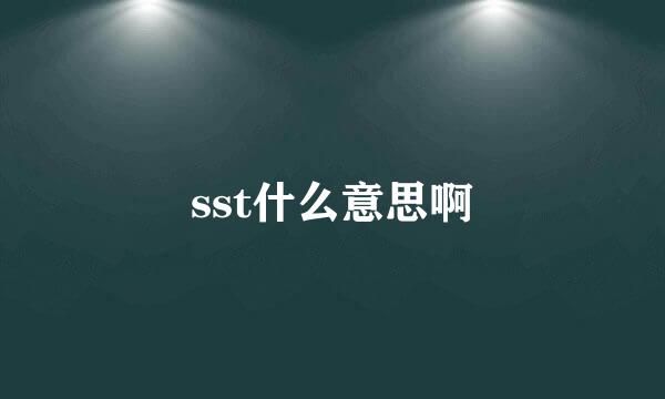 sst什么意思啊